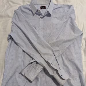 Untuckit white shirt with blue dots. Xl slim